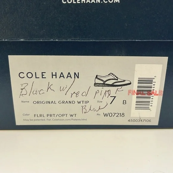 Cole Haan Original Grand w/ Tip Floral Print Lace-Up Oxford Shoes Women’s size 7 - Picture 15 of 16